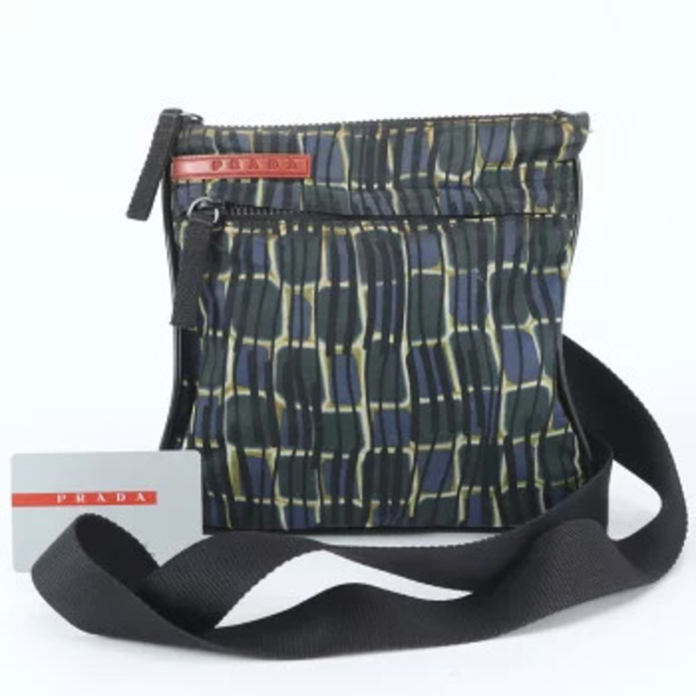Prada Sport Card Shoulder Bag Blue Black